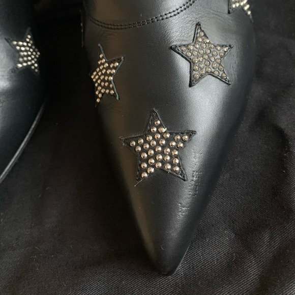 Saint Laurent Charlotte Star Leather Lace-Up Boots - Picture 7 of 7